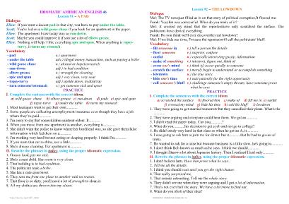 Idiomatic American English - Lesson 91+92 - Thấm Tâm Vy
